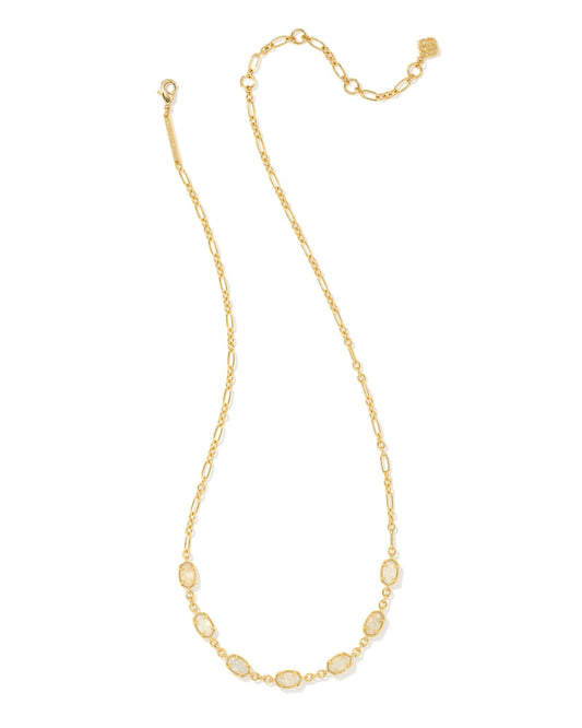 EMILIE STRAND NECKLACE GOLD IRIDESCENT DRUSY