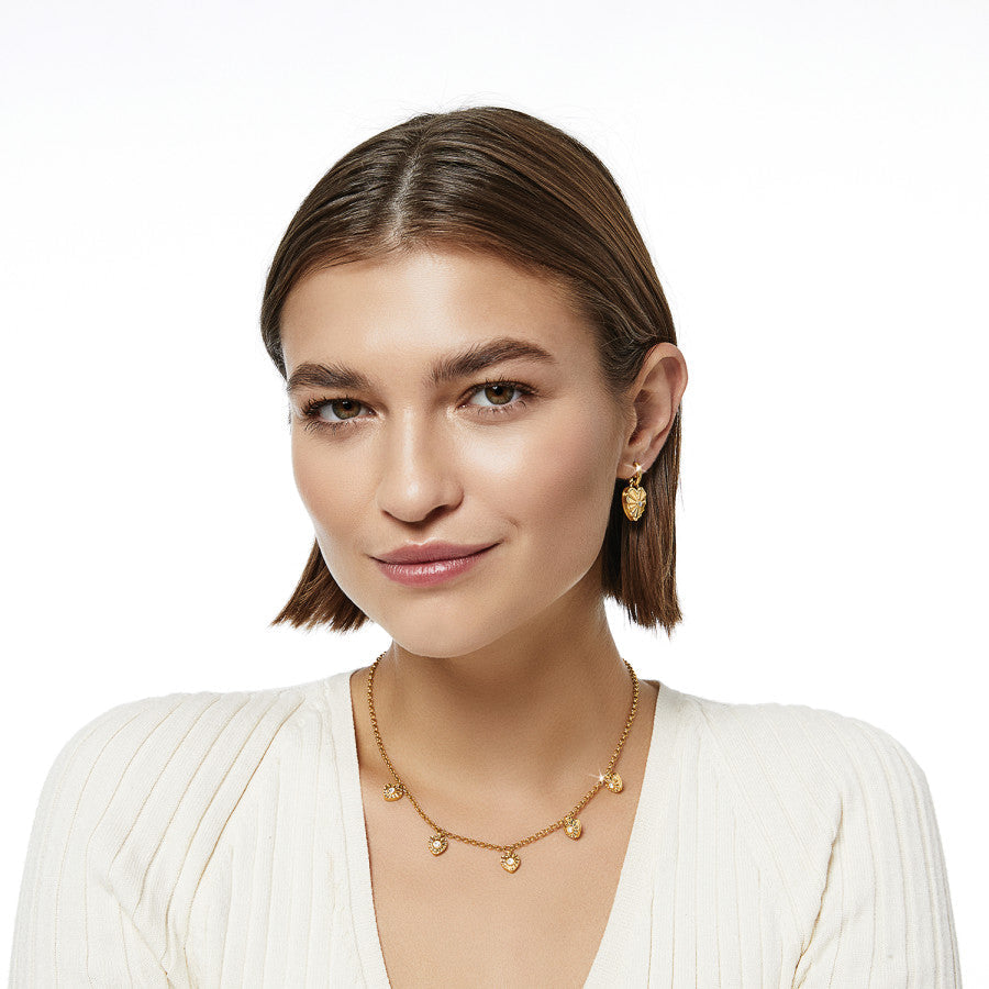Esprit Gold Heart Station Necklace - JM7363