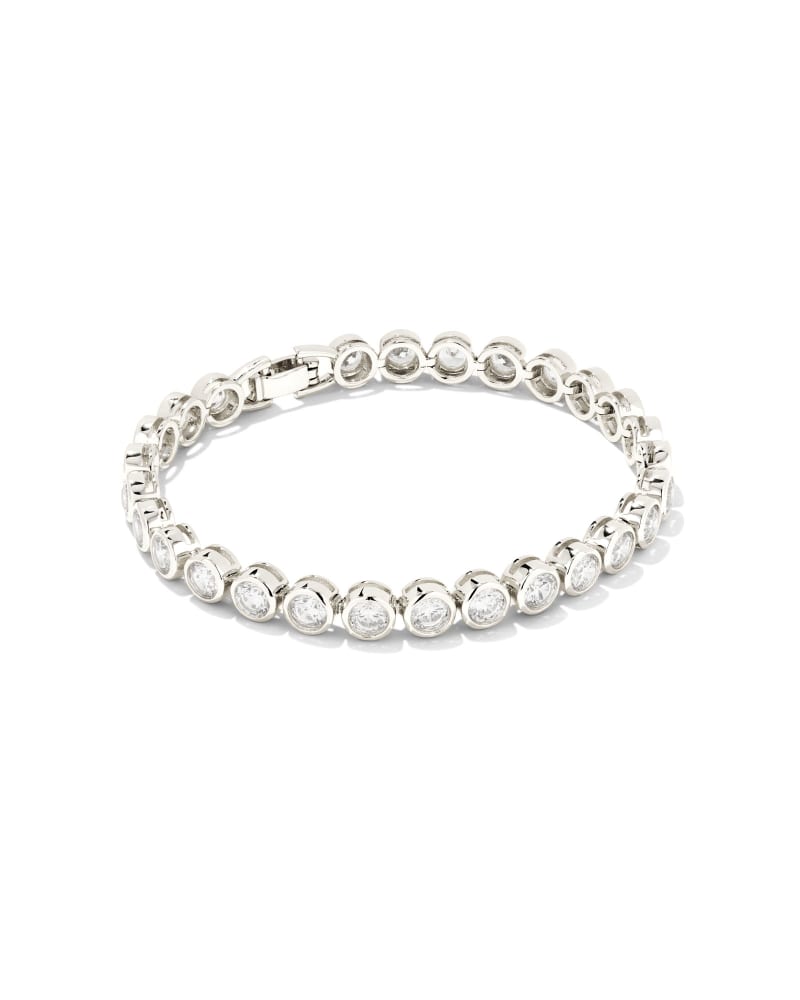 Carmen Tennis Bracelet Silver White
