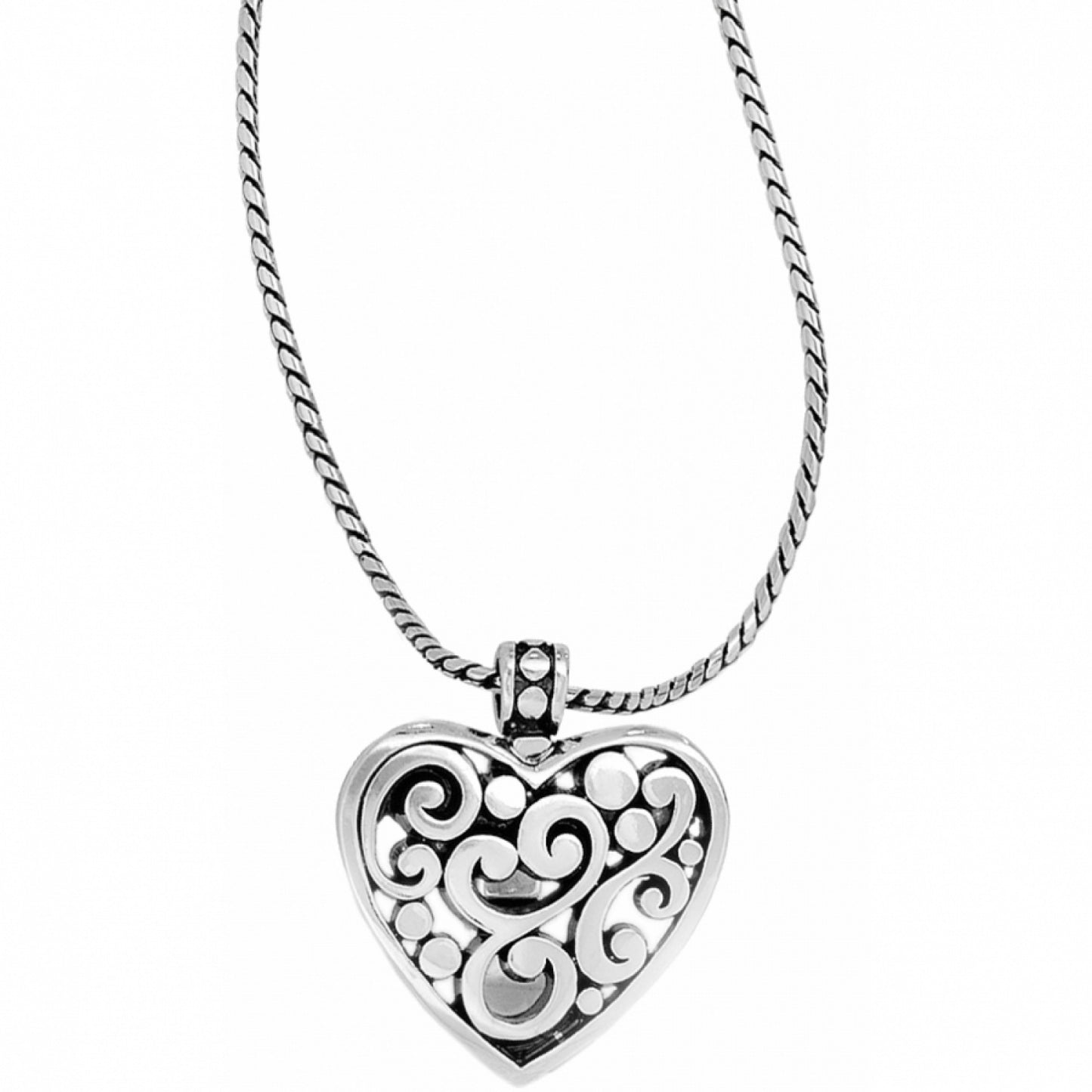 Silver Contempo Heart Badge Clip - JN3040