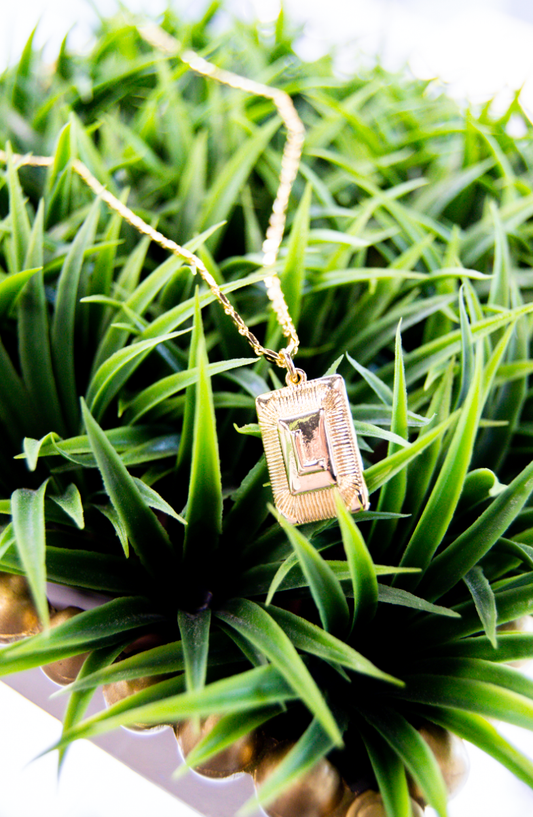 Gemelli Nora Gold Stamped Initial Necklace - She Chester