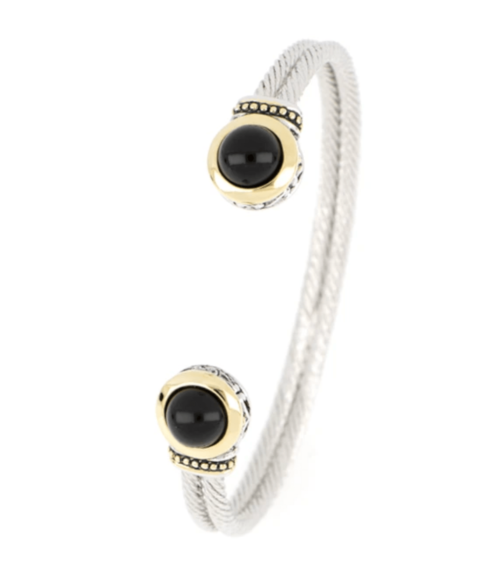 Genuine Black Onyx Cuff Bracelet B5125 - A500 - She Chester