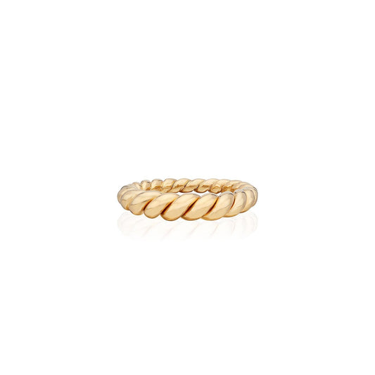 Gold Tapered Twisted Ring - She Chester