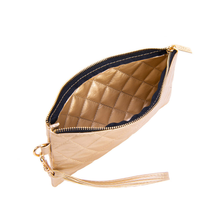 Quilted Gold Kate Wristlet