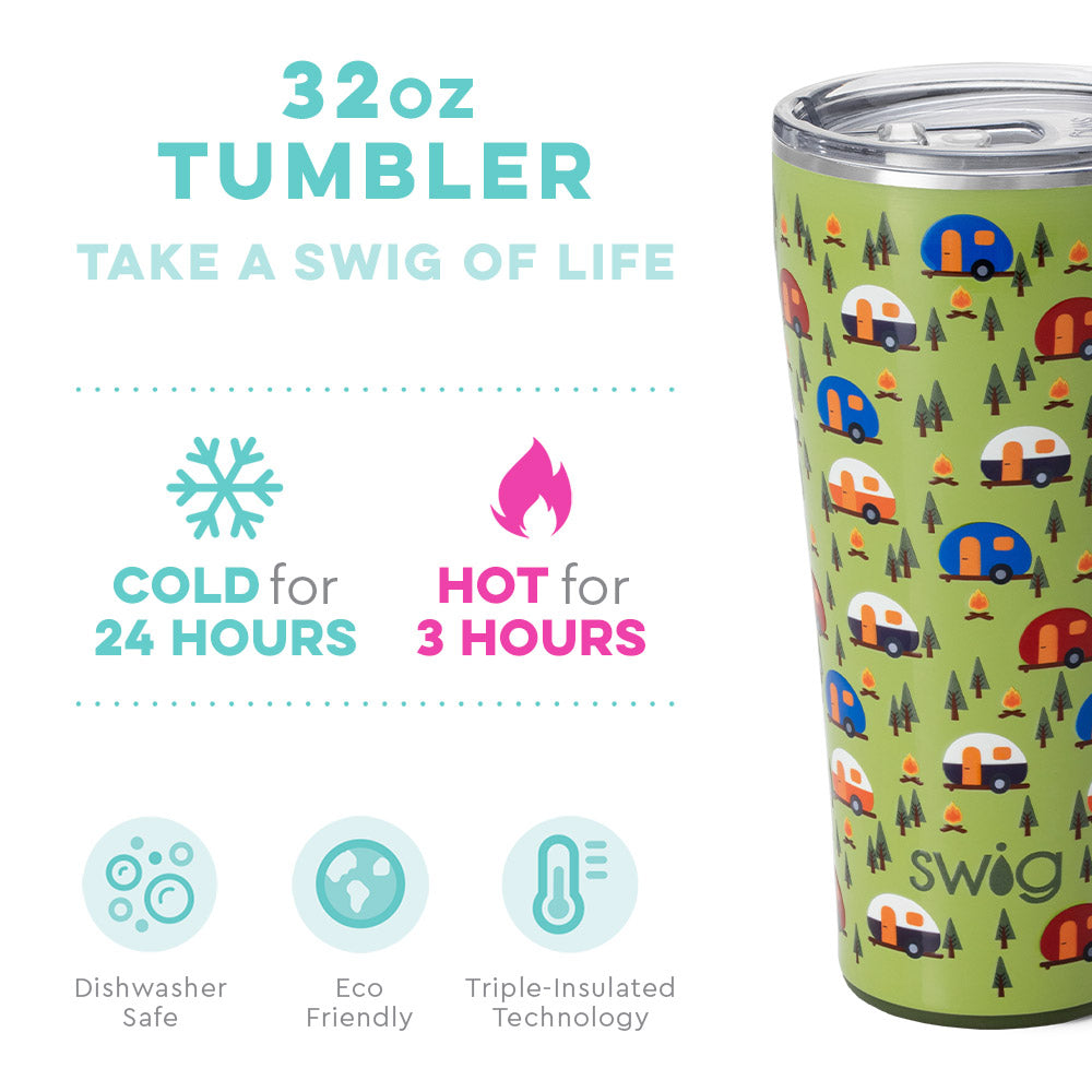 Happy Camper 32oz Stainless Tumbler