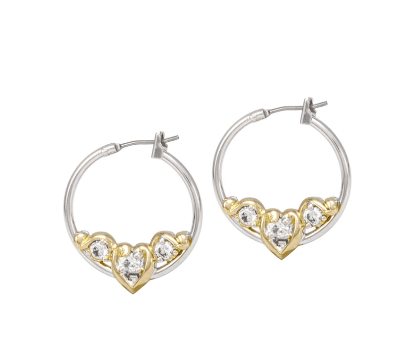 Heart Collection Clear CZ Small Hoop Earrings G3571 - AF00 - She Chester