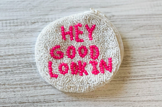 Hey Good Lookin Beaded Pouch - She Chester