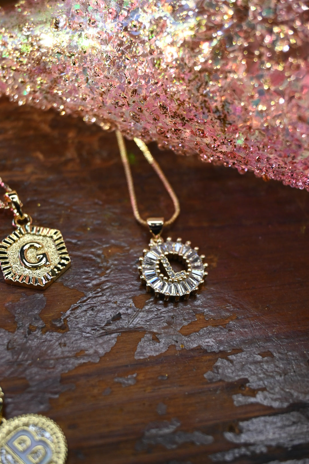 Gemelli Gold Circle Initial Necklace