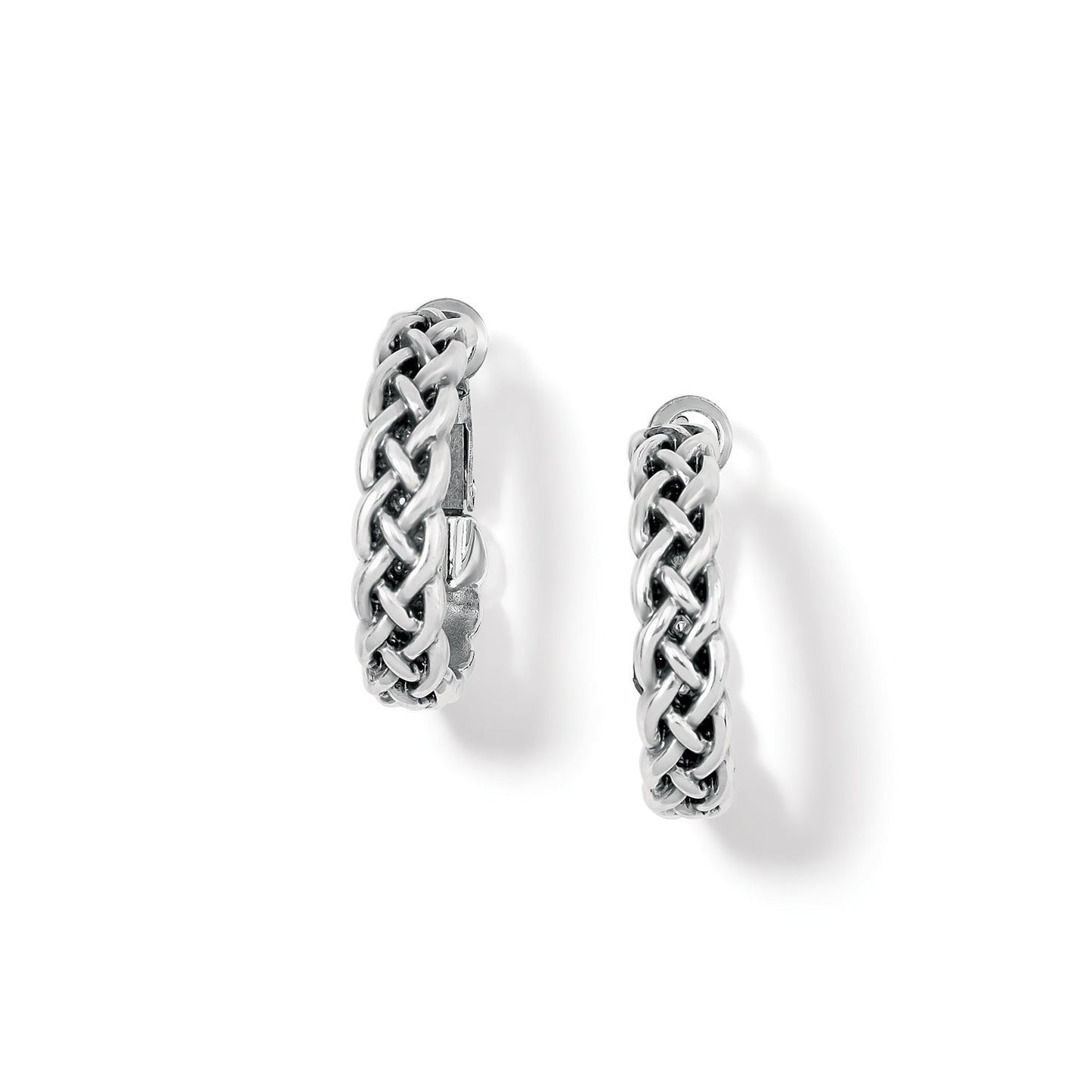 Interlok Braid Small Silver Hoops - JA8890 - She Chester