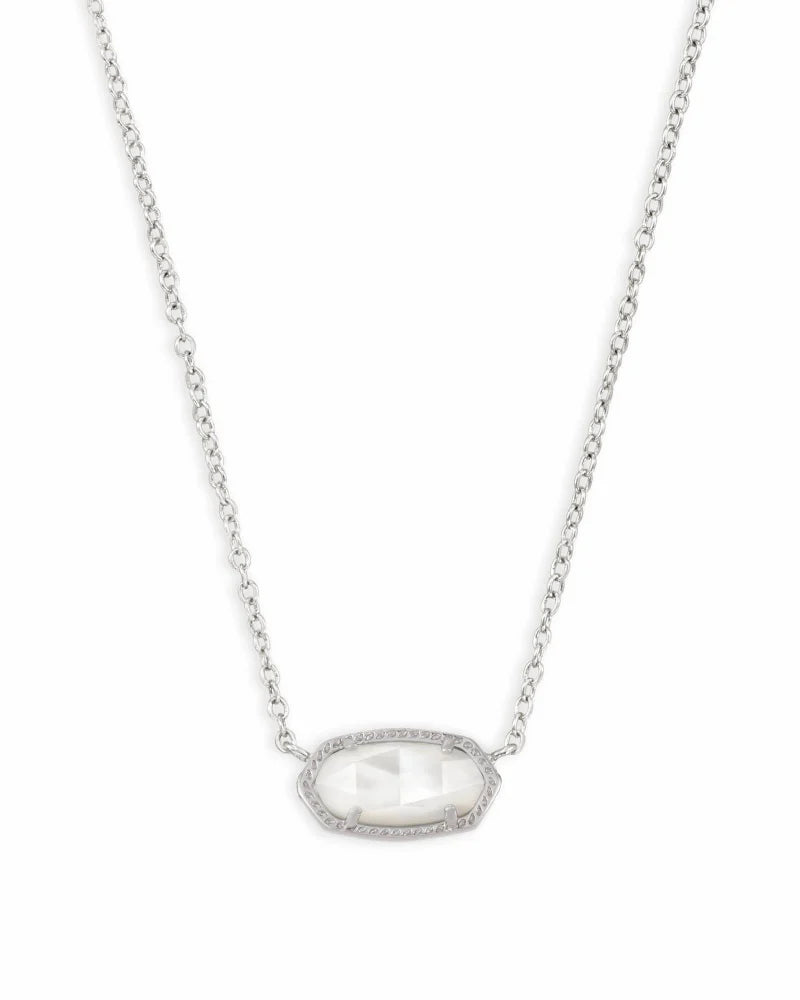 013342 Elisa Necklace Rhodium Ivory MOP