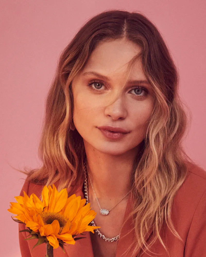 013342 Elisa Necklace Rhodium Ivory MOP