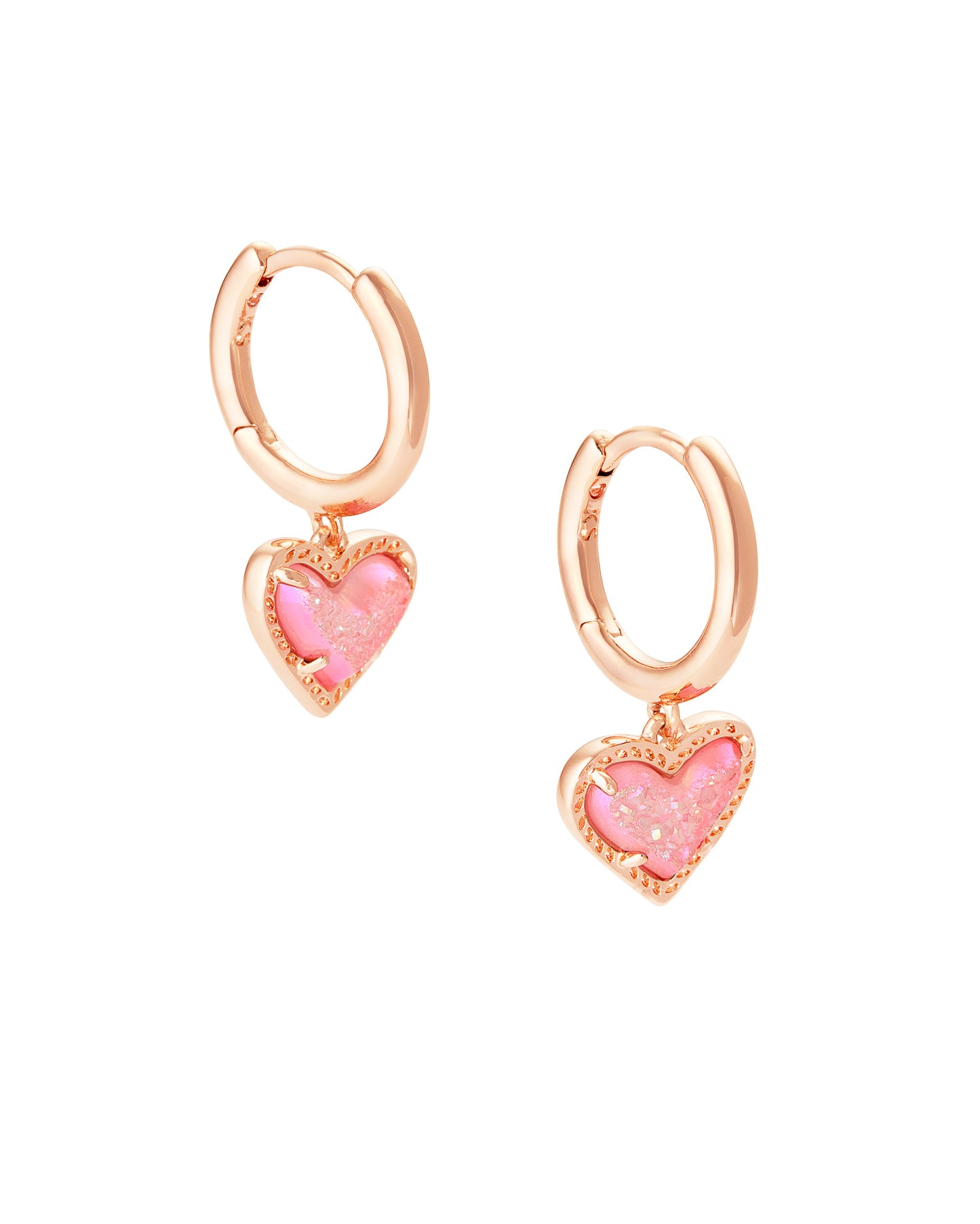 Ari Pink Gold Huggie Earrings