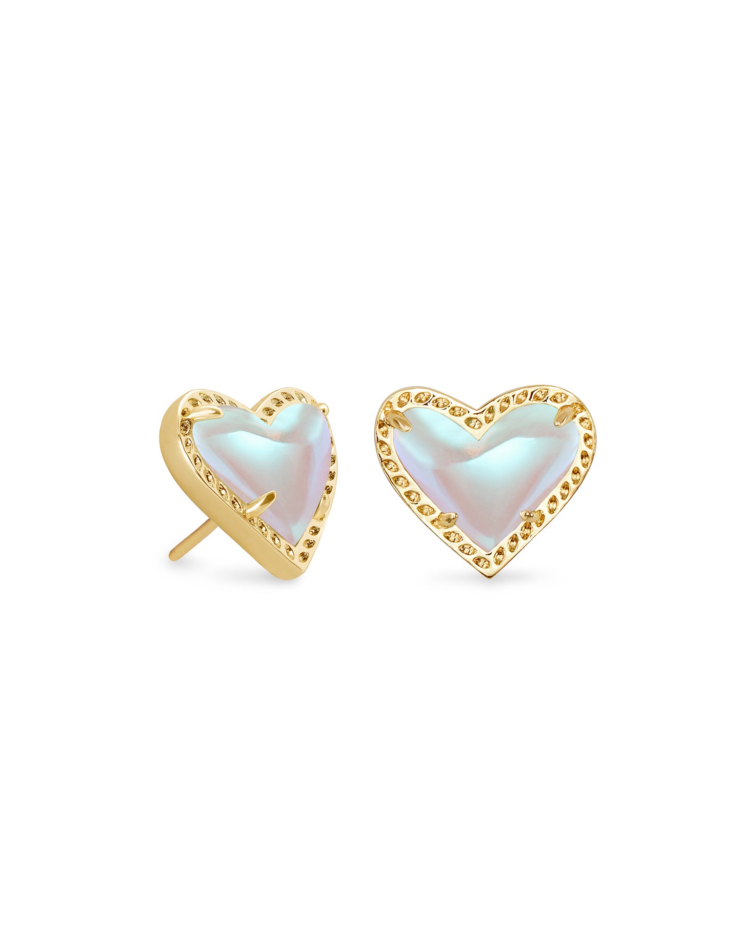 Ari Heart Magenta Gold Stud