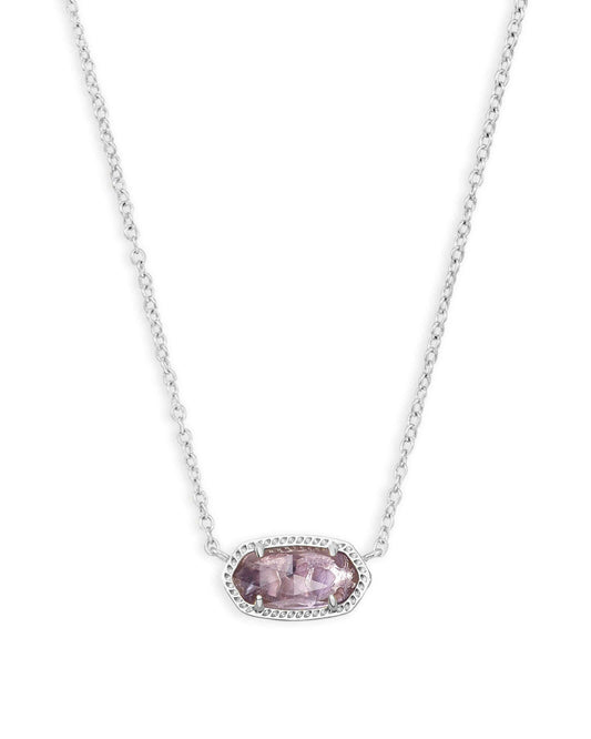 Elisa Silver Pendant Necklace In Amethyst