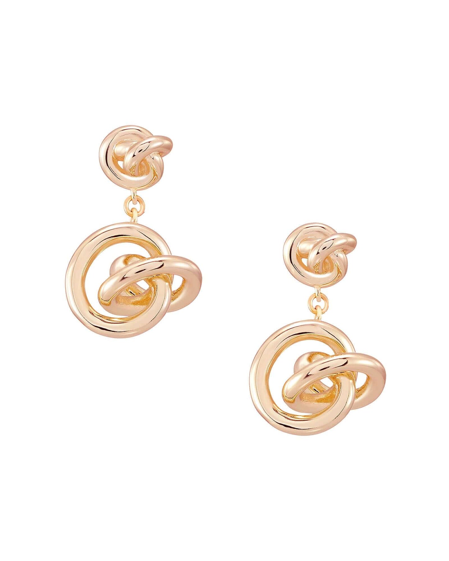 Presleigh Love Knot Drop Earrings In Rose Gold
