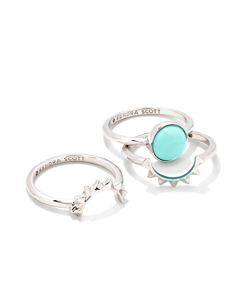 Sienna Sun Ring - Rhod Blue Mag - sz 5