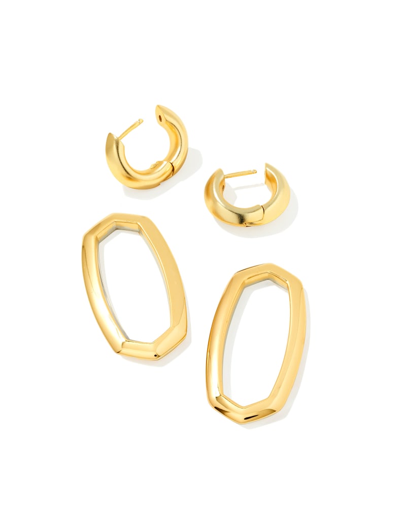 DANIELLE LINK EARRINGS GOLD/RHODIUM MIXED METAL