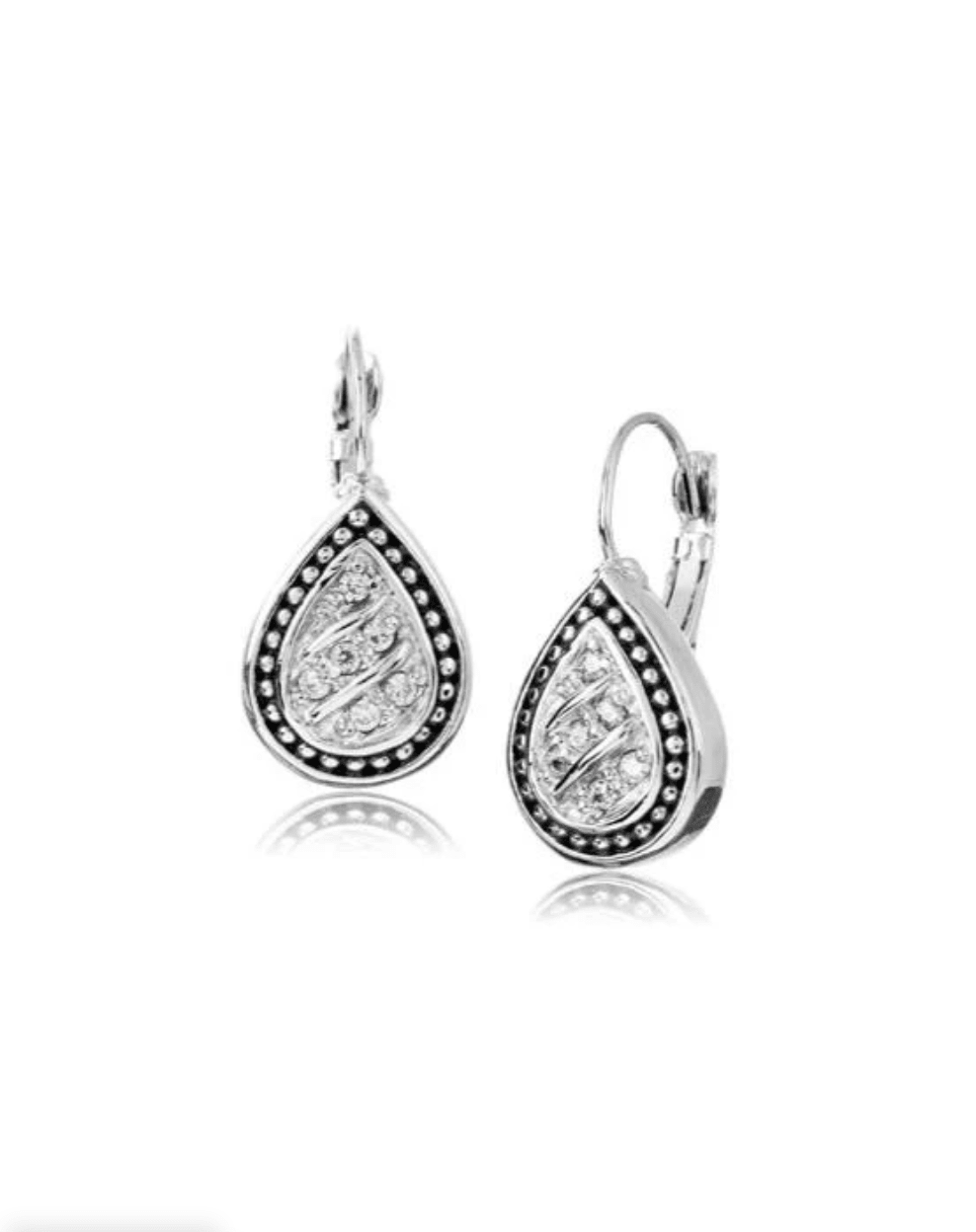 Ocean Images Sparkling Seas Pavé Teardrop Earrings F3859 - RF00 - She Chester