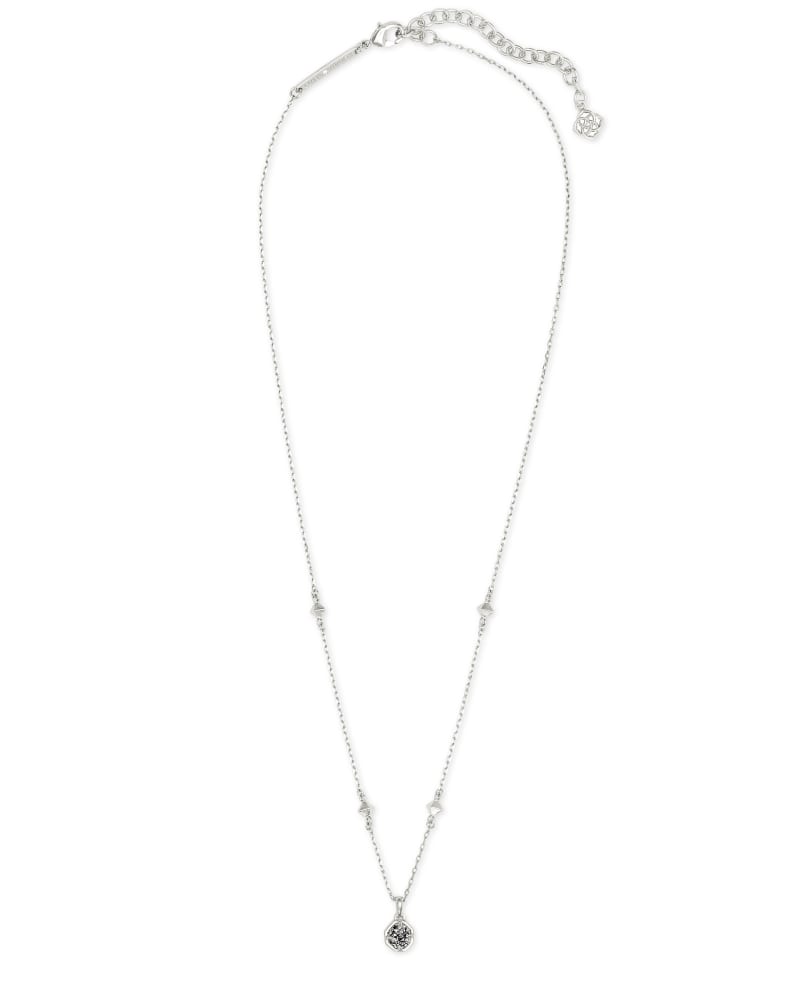 Nola Silver Platinum Drusy Necklace