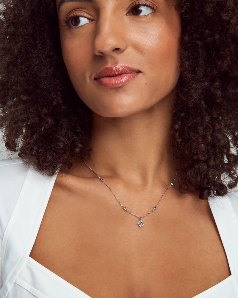 Nola Silver Platinum Drusy Necklace