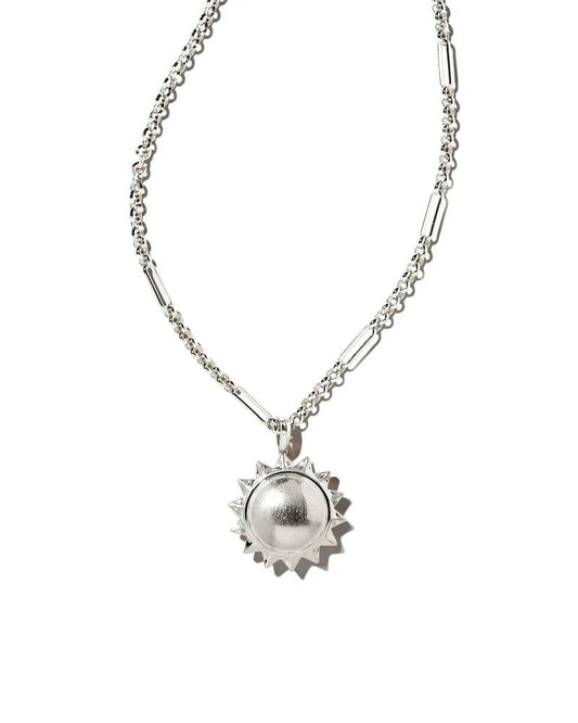 Sienna Sun Pendant Rhod Necklace - She Chester