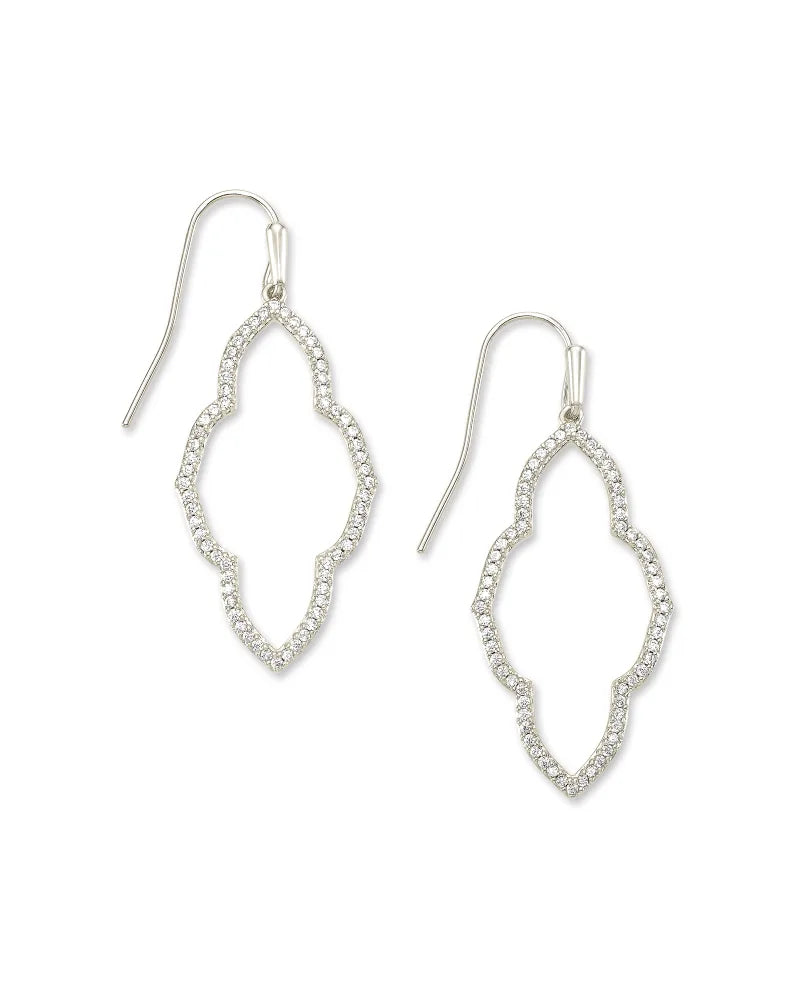 Abbie Small Open Frame Earring Rhodium Metal