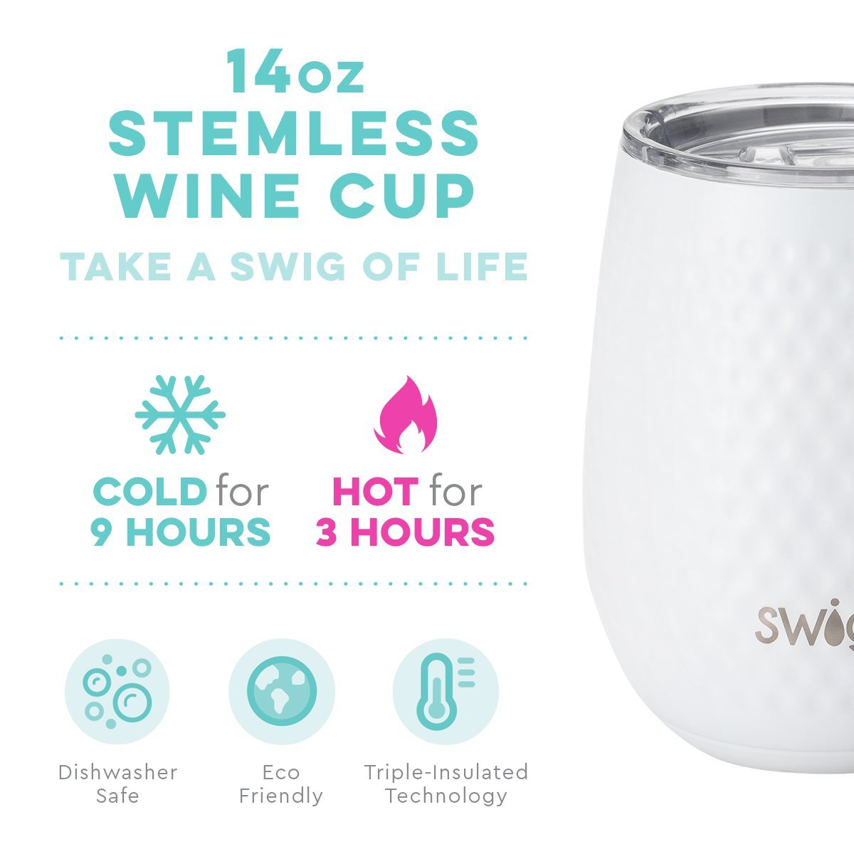 Golf Par-Tee Stemless Wine Cup (14oz)