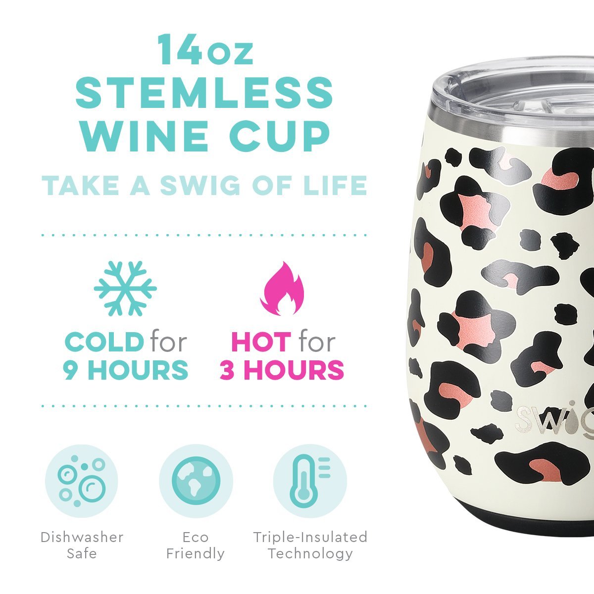 Luxy Leopard Stemless Wine Cup (14oz)