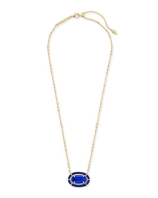 Threaded Elisa Necklace Gold Cobalt Blue Illusion - She Chester