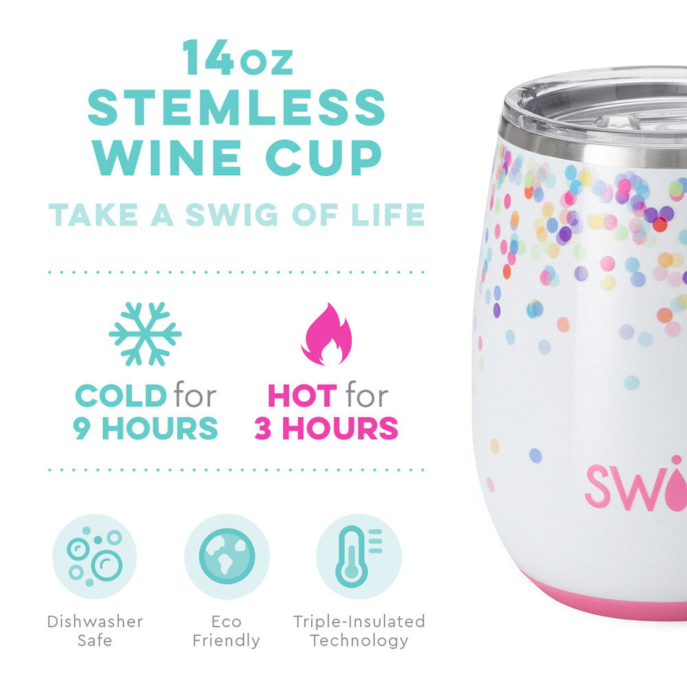 Confetti 14oz Stemless Wine Cup