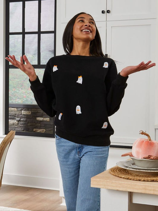 Ghost Black Embroidered SS Pullover