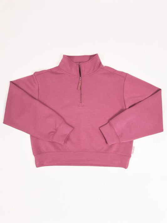 Quarter Zip Plum SS