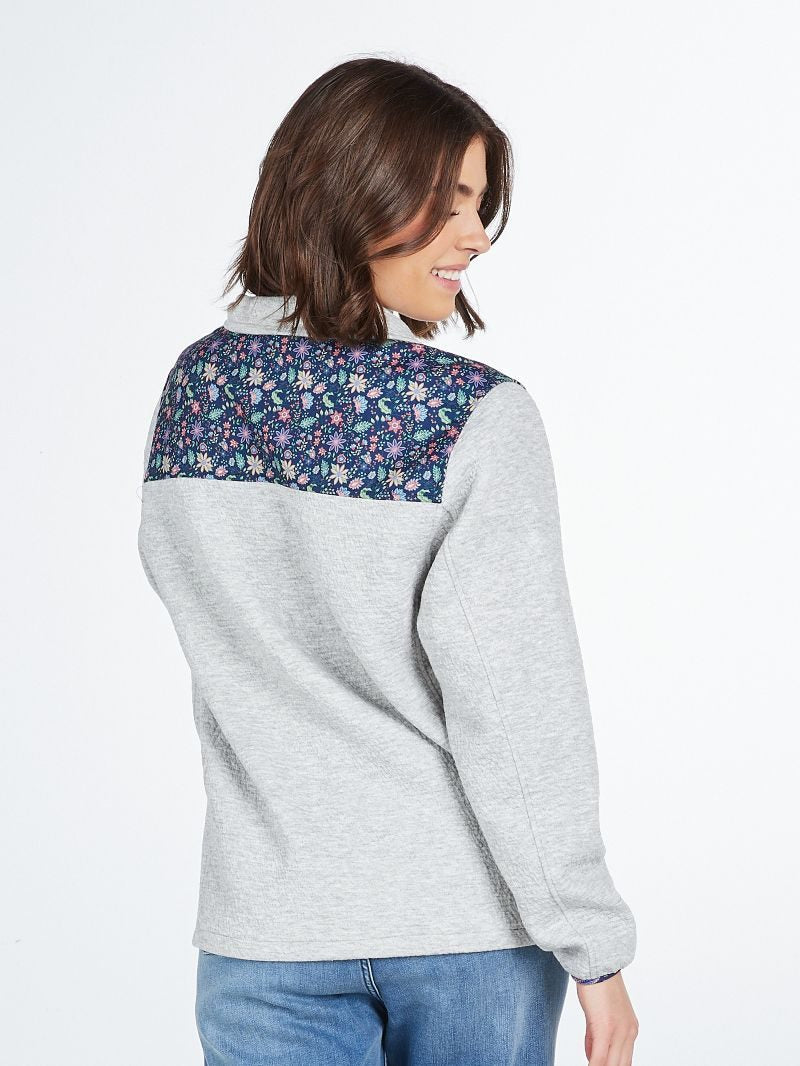 SS Aria Floral Quarter Zip