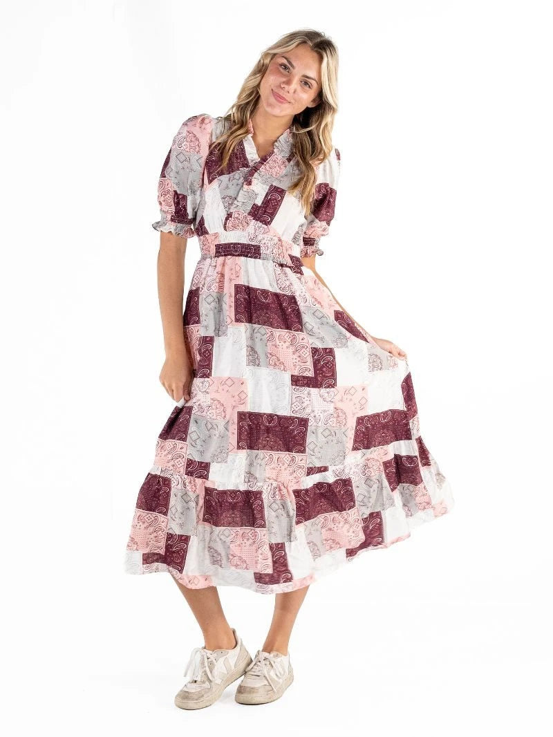 Patchwork Sky Maxi Dress