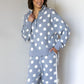 Grey & White Polka Dot Scallop Pull -