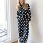 Polka Dot Crew Pullover Black