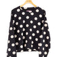 Polka Dot Crew Pullover Black