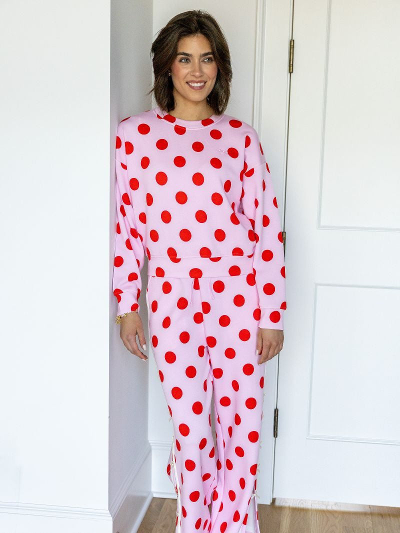 Pink & Red Polka Dot Crew