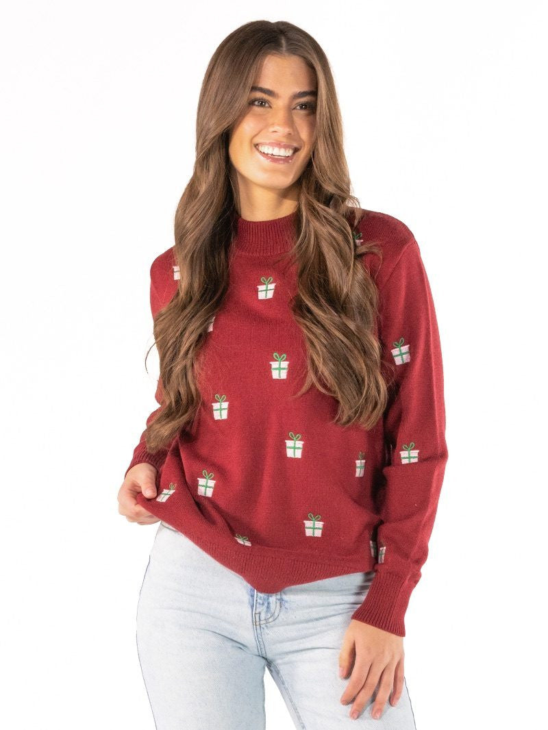 Present Maroon Sweater -