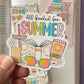 All Booked For Summer Sticker: 2.5"