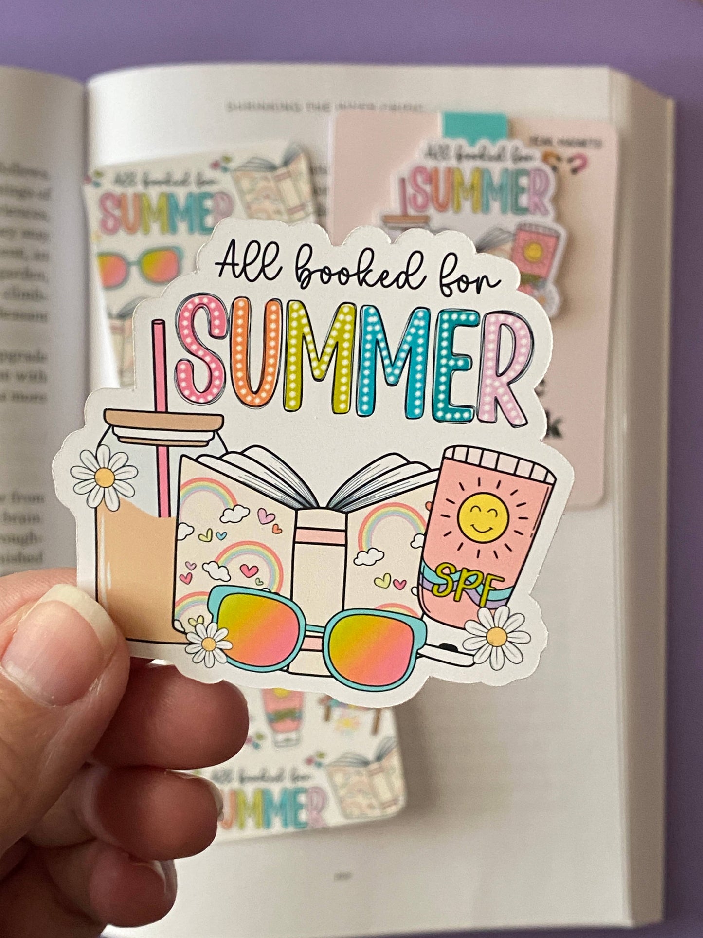 All Booked For Summer Sticker: 2.5"