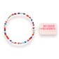 Red, White and Blue Luster Sprinkle Bracelet: Standard 6.75 inch