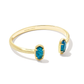 Elton Cuff Gold Teal Abalone