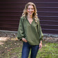 Tanner Bubble Sleeve Olive Top