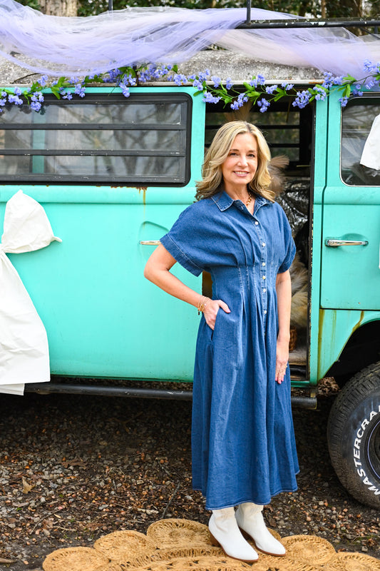 Blaine Maxi Denim Button Up Dress