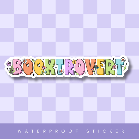 Booktrovert Floral Sticker: 2.5"