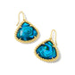 Framed Kendall LG Gold Teal Abalone Earring