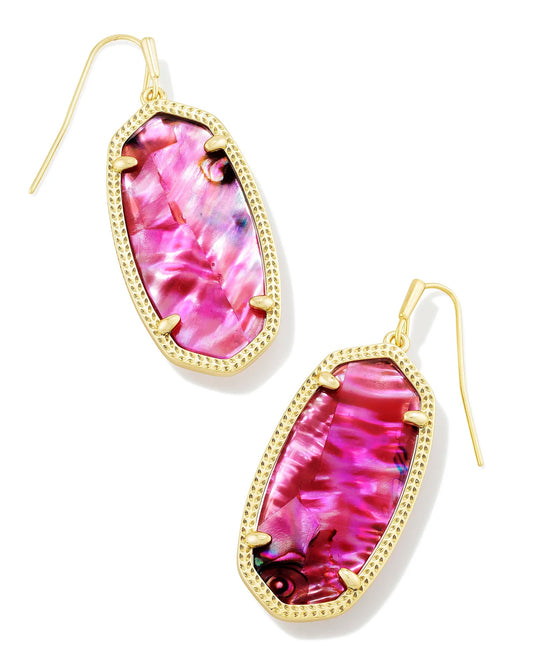 Elle Earrings Gold Light Burgundy Illusion