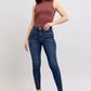 High Waist Western Embroidery Dark Skinny Jean Style 88269