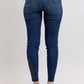 High Waist Western Embroidery Dark Skinny Jean Style 88269